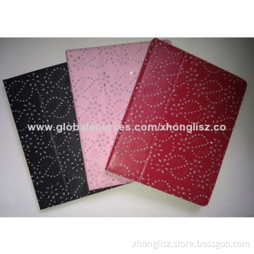 Hot popular elegant PU leather with diamonds decoration design for iPad 3 case, many color options